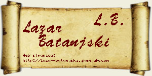 Lazar Batanjski vizit kartica